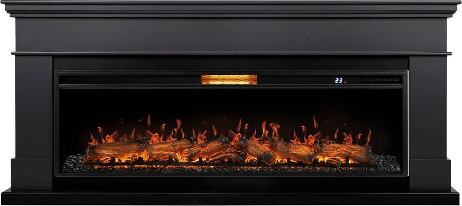 Линейный электрокамин Royal Thermo Aurora RTFP/P-AR60LS с порталом Firelight California 60 G, графит