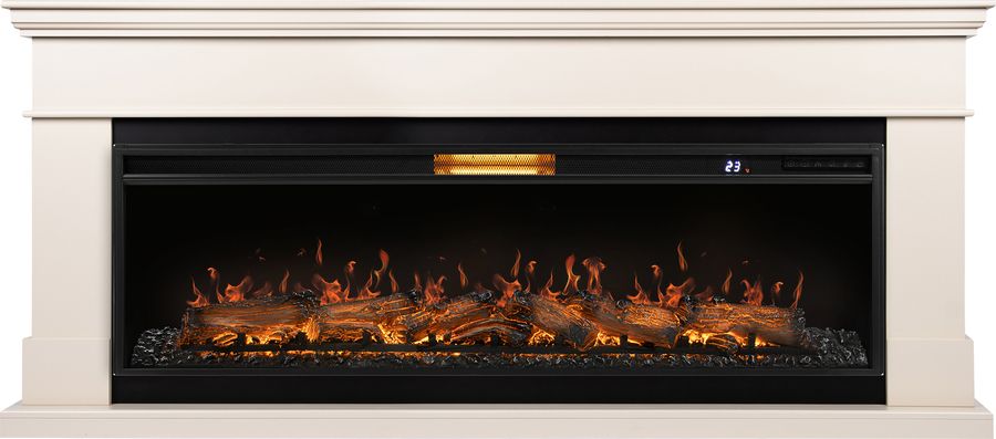 Линейный электрокамин Royal Thermo Aurora RTFP/P-AR60LS с порталом Firelight California 60 IV, молочный