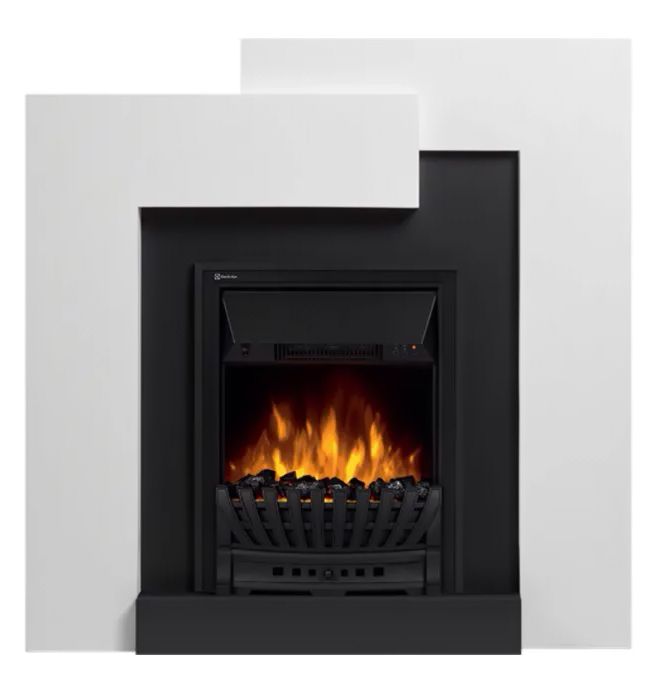 Электрокамин Electrolux EFP/P-1020LS с порталом Firelight Tetris Classic белый, серый уцененный