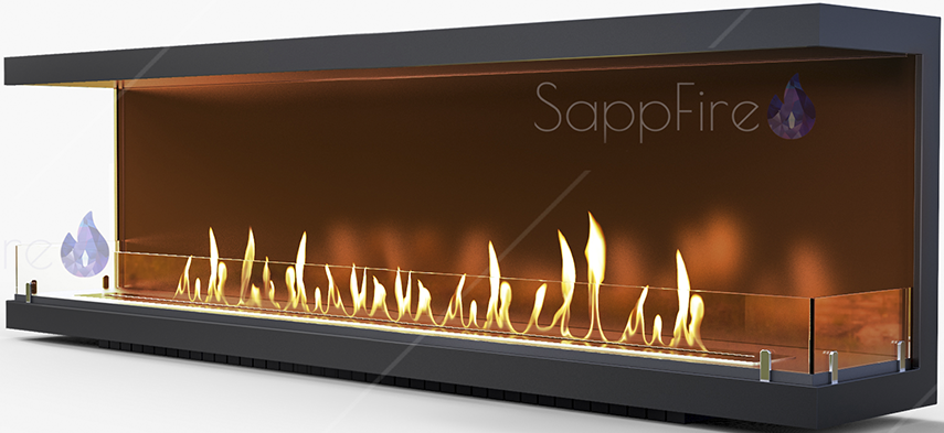 Настенный биокамин Sappfire торцевой очаг 1600 фото#2