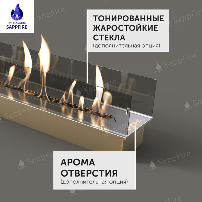 Настенный биокамин Sappfire торцевой очаг 1600 фото#6