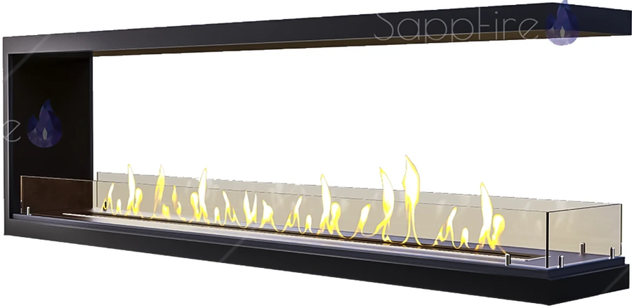 Настенный биокамин Sappfire торцевой сквозной очаг 1500