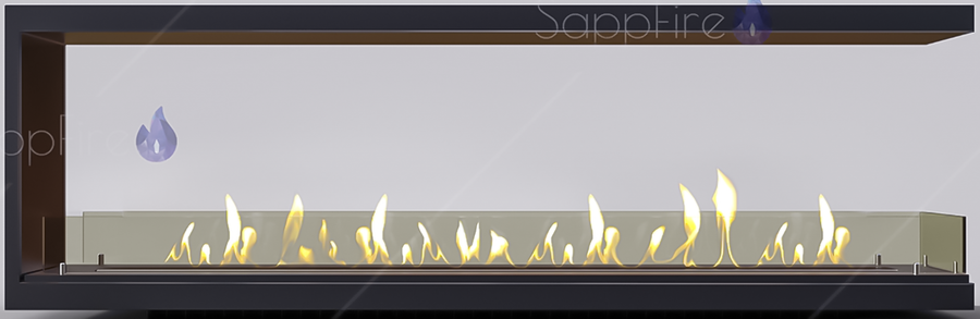 Настенный биокамин Sappfire торцевой сквозной очаг 1300 фото#2