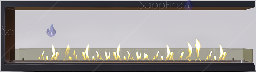 Настенный биокамин Sappfire торцевой сквозной очаг 3000 фото#2