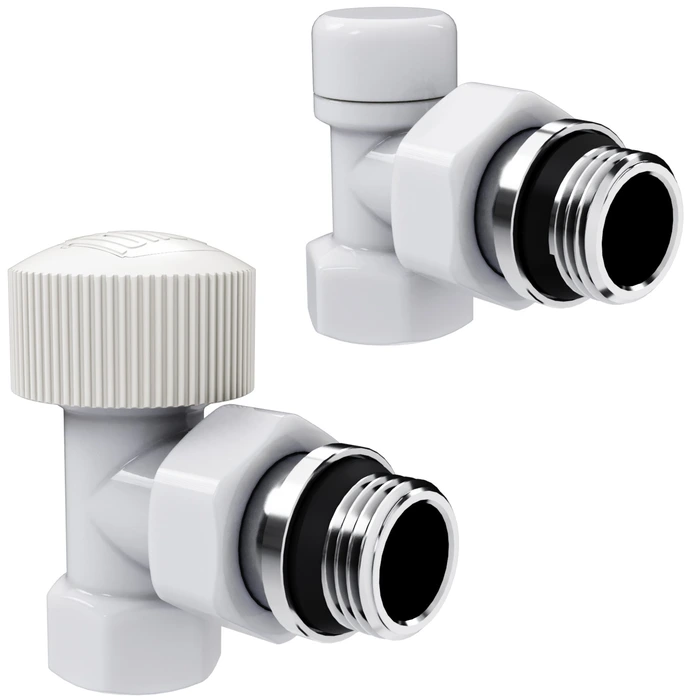 Набор термостатический Royal Thermo Design 1/2" М30х1,5 (Белый), угловой