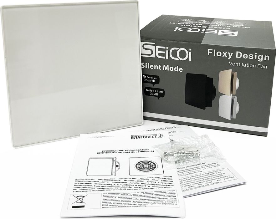 Вытяжка для ванной Seicoi SMAD04-01G-W White glass фото#3