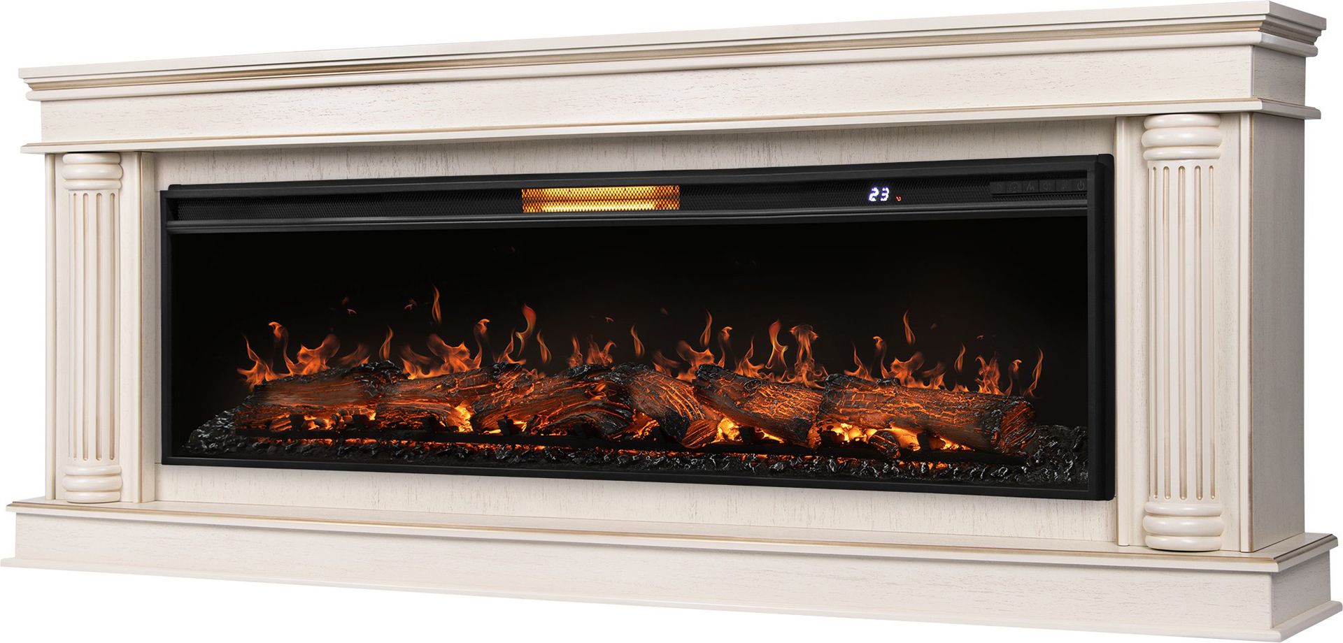Линейный электрокамин Royal Thermo Aurora RTFP/P-AR60LS, портал Olympia 60 сл. кость с зол. патиной фото#5