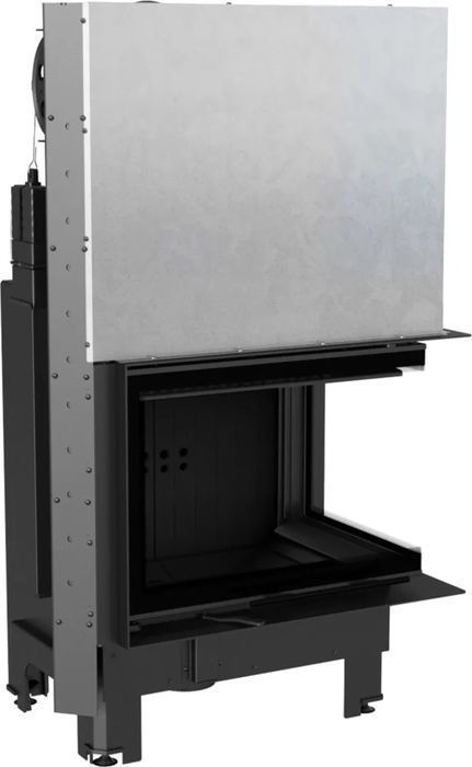Угловая правая дровяная топка Kratki MBZ/P/BS/G/SG (гнутое стекло) черная футеровка PRO фото#2