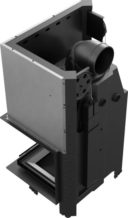 Угловая правая дровяная топка Kratki MBZ/P/BS/G/SG (гнутое стекло) черная футеровка PRO фото#4