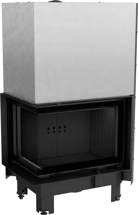 Угловая левая дровяная топка Kratki MBZ/L/BS/G/SG (гнутое стекло) черная футеровка PRO фото#3