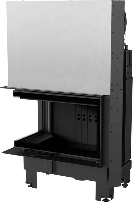 Угловая левая дровяная топка Kratki MBM/L/BS/G/SG (гнутое стекло) черная футеровка PRO фото#3