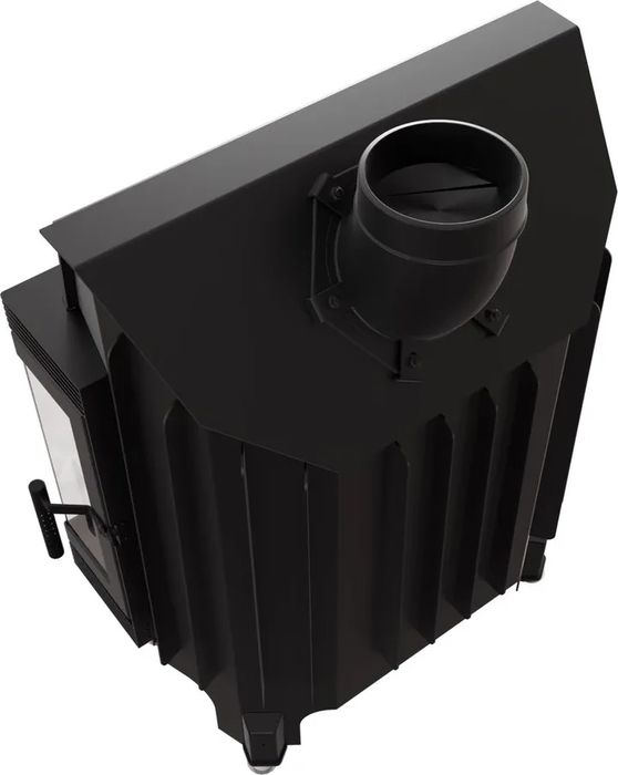Трёхсторонняя дровяная топка Kratki Blanka670/570/LP/BS/BLACK угловое стекло слева-справа, черная футеровка фото#4