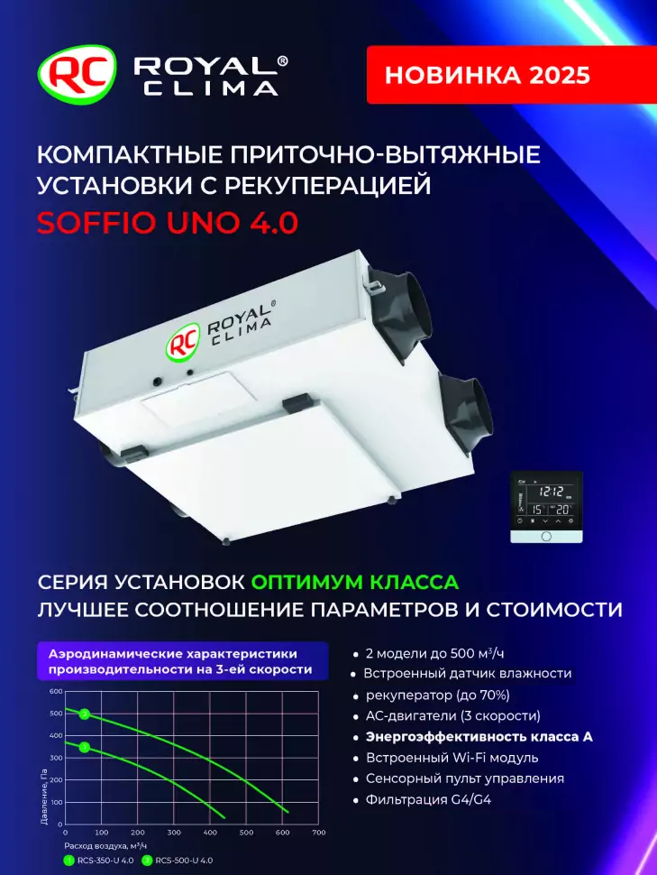 Приточно-вытяжная установка Royal Clima RCS-350-U 4.0 фото#3