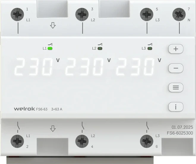 Реле напряжения Welrok FS6-63