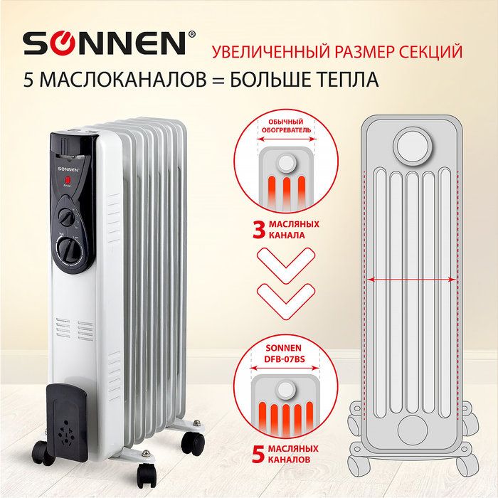 Масляный радиатор SONNEN DFB-07BS фото#3