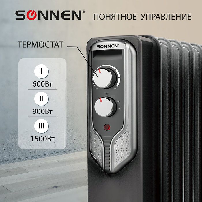 Масляный радиатор SONNEN DFN-07BL фото#5
