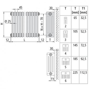 Радиатор отопления Arbonia 4060/28 N12 3/4 RAL 9016 фото#4