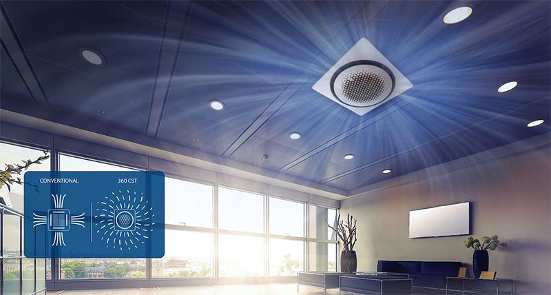 Стильный кассетный кондиционер для дома Samsung AC071MN4PKH/EU/AC071MXADKH/EU (кассетная сплит-система) фото#4