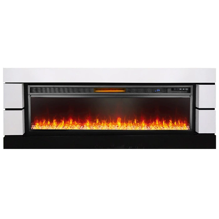 Линейный электрокамин Royal Flame Modern 60 (белый с черным) с очагом Vision 60 LED