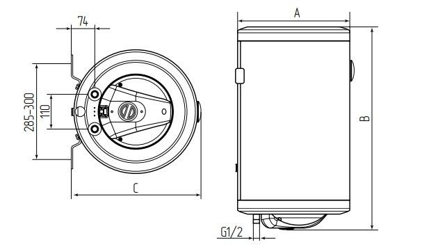 Электрический накопительный водонагреватель Metalac HEATLEADER MB 120 INOX R фото#2