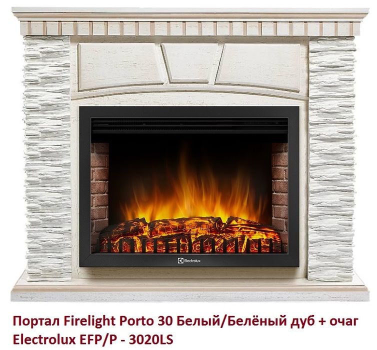 Широкий портал Firelight Porto 30 Белый/Белёный дуб фото#2