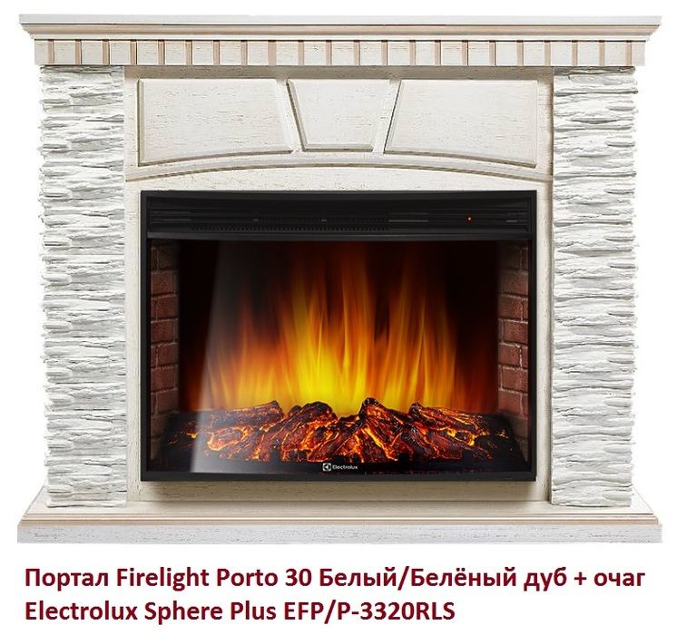Широкий портал Firelight Porto 30 Белый/Белёный дуб фото#3