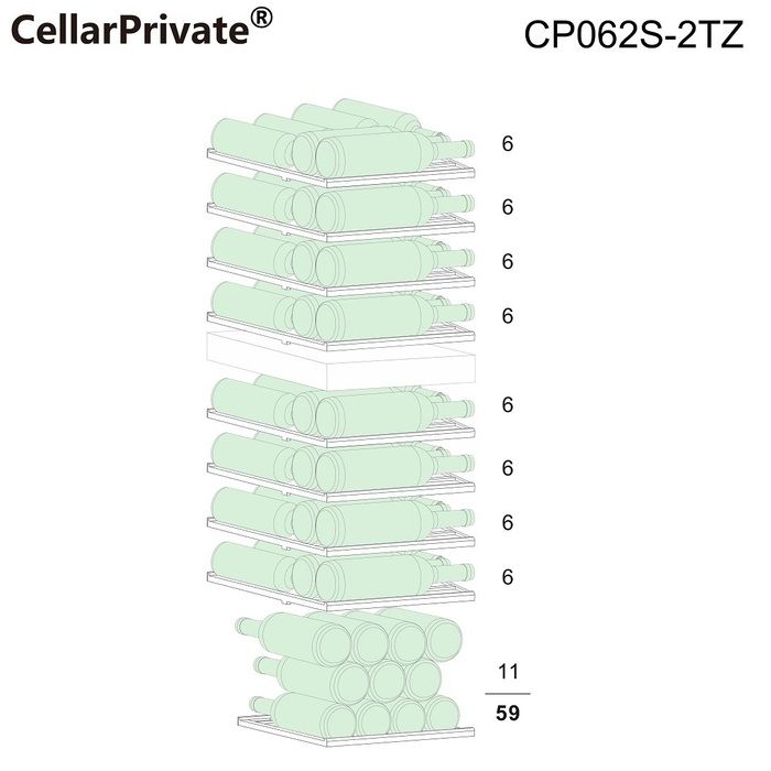 Отдельностоящий винный шкаф Cellar Private CP062S-2TZ фото#11