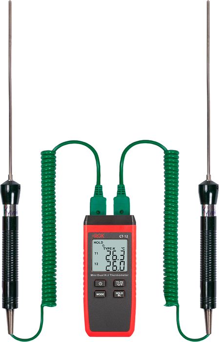 Термометр RGK CT-12 с 2-мя погружными зондами температуры TR-10W
