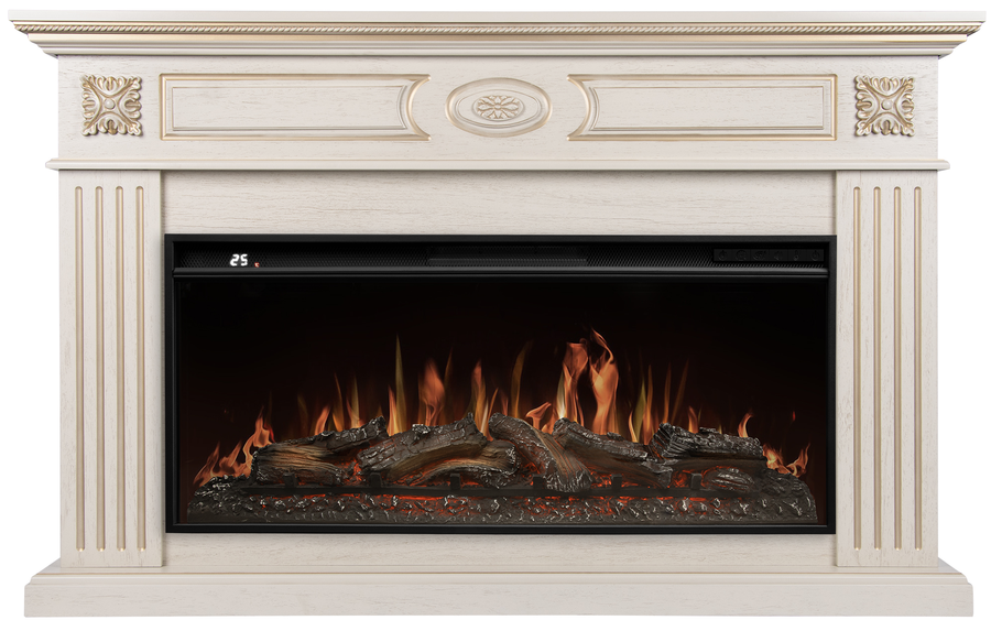 Электрокамин Royal Thermo Aurora RTFP/P-AR40LS, портал Siena 40, сл. кость с зол. пати