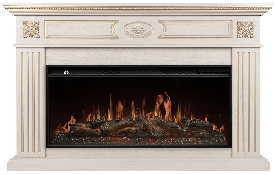 Электрокамин Royal Thermo Aurora RTFP/P-AR40LS, портал Siena 40, сл. кость с зол. пати