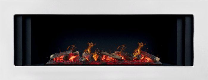 Линейный электрокамин Royal Flame LINE 1000 CRM Санд сноу с очагом Design L1000RF 3D PS/LOG