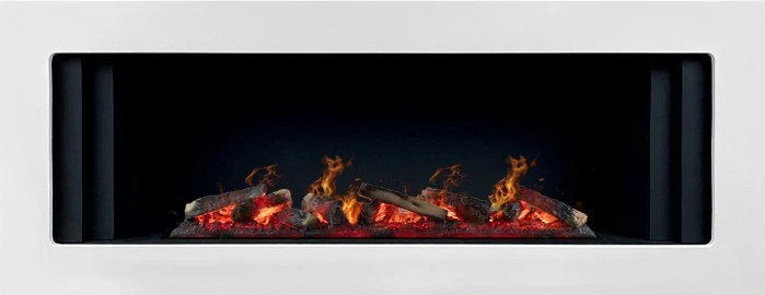 Линейный электрокамин Royal Flame LINE 1000 CRM Санд сноу с очагом Design L1000RF 3D PS/LOG