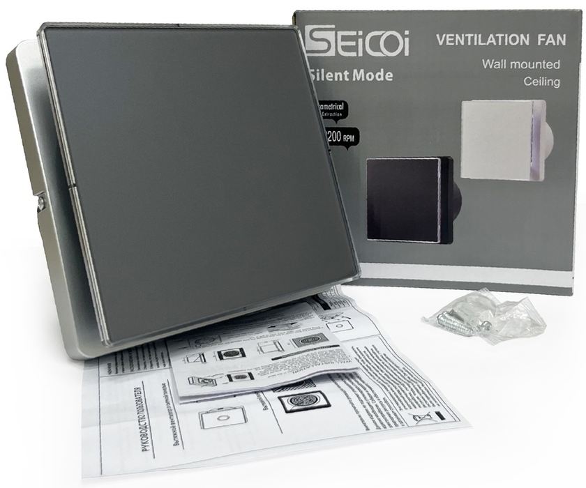 Вытяжка для ванной Seicoi SNAD04-01 Silver grey glass фото#3