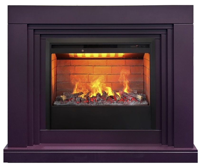 Электрокамин Real-Flame STANLEY 26 PLUM с очагом 3D Helios 26