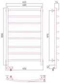 Электрический полотенцесушитель лесенка Сунержа Галант 2.0 1000х600 (00-5200-1060) фото#3