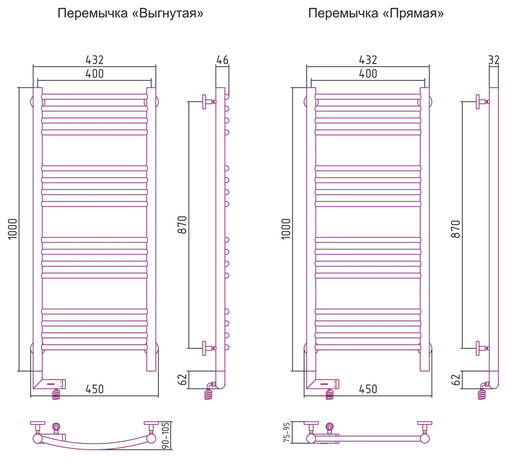 Электрический полотенцесушитель Сунержа Богема 2.0 1000х400 (00-5202-1040) фото#2