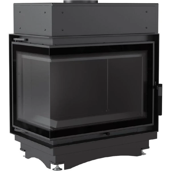 Угловая левая дровяная топка Kratki Maja/PW/BL/12/BS/W/DECO(угловое стекло слева)