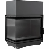Угловая левая дровяная топка Kratki Amelia/PW/BL/24/BS/W/DECO (угловое стекло слева)