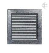 Вентиляционная решетка для камина Kratki 22х22 черная/хром пористая с жалюзи 22CSX