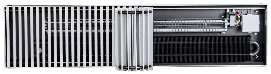 Внутрипольный конвектор длиной 1,6 м - 2 м КЗТО Бриз В 24V 380x120x2000