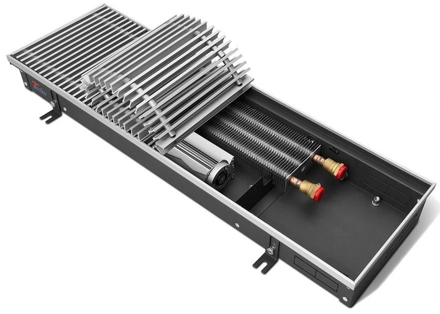 Внутрипольный конвектор длиной 1,6 м - 2 м Techno Vent KVZV 250-140-2000
