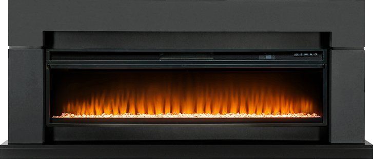 Линейный электрокамин Royal Flame Lindos Graphite Grey 60 (серый графит) с очагом Vision 60 LED