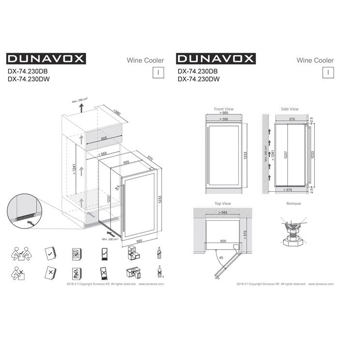 Встраиваемый винный шкаф Dunavox DX-74.230DW фото#3