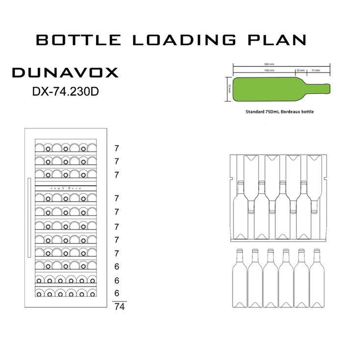 Встраиваемый винный шкаф Dunavox DX-74.230DB фото#3
