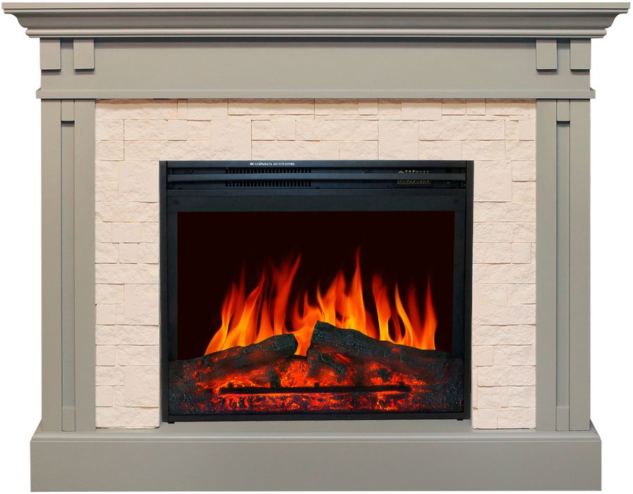 Электрокамин Royal Flame Cambridge Umbra Grey камень бежевый с очагом Jupiter FX New (умбра грей)