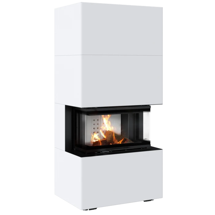Готовый дровяной каминокомплект Kratki Home Easy Box белый с топкой NBC