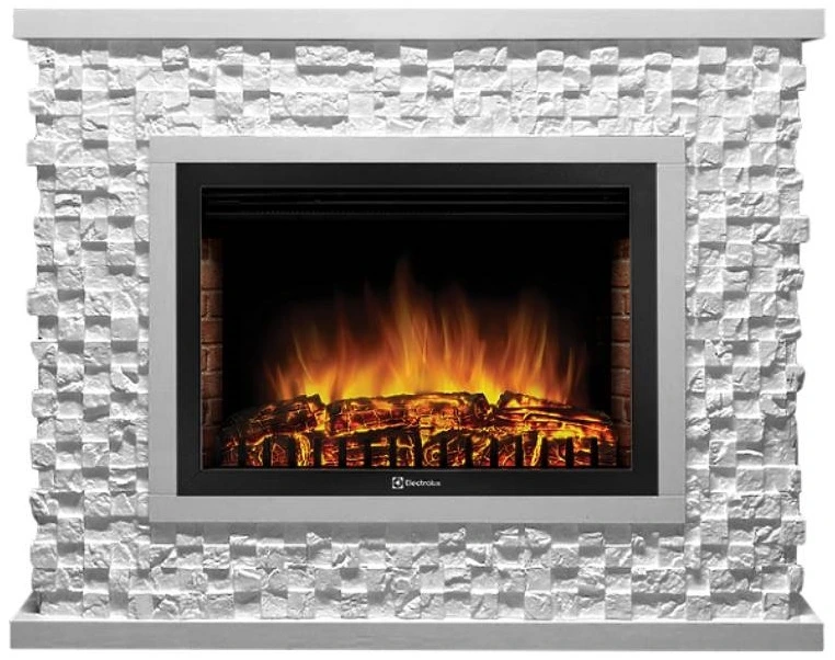 Электрокамин Electrolux EFP/P-2520LS с порталом Firelight Quadro 25 песчаник античный белый/белая эмаль