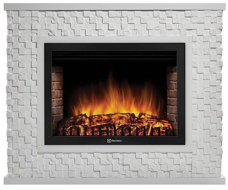 Электрокамин Electrolux EFP/P-3020LS с порталом Firelight Quadro 30 песчаник античный белый/белая эмаль