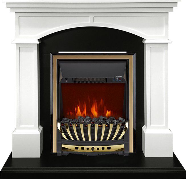 Электрокамин Royal Flame Langford с очагом Aspen Gold (Белый с черным)