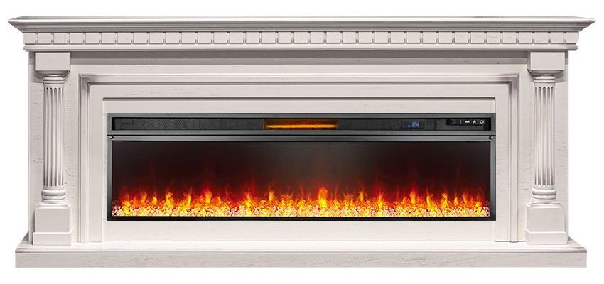 Линейный электрокамин Royal Flame Dallas 60 (cлоновая кость с патиной) с очагом Vision 60 LED